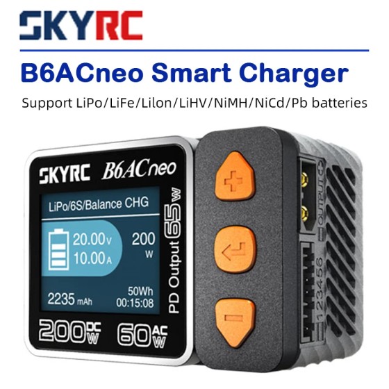 (Spot Goods)2023 New SkyRC B6ACneo Smart Charger DC 200W AC 60W Battery Balance Charger B6AC Neo Upgraded for B6ac V2 SK-100200